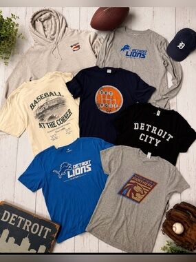 #50 7pc DETROIT Tee Bundle-Lions Panthers Tiger Stadium MI Panthers Shirts